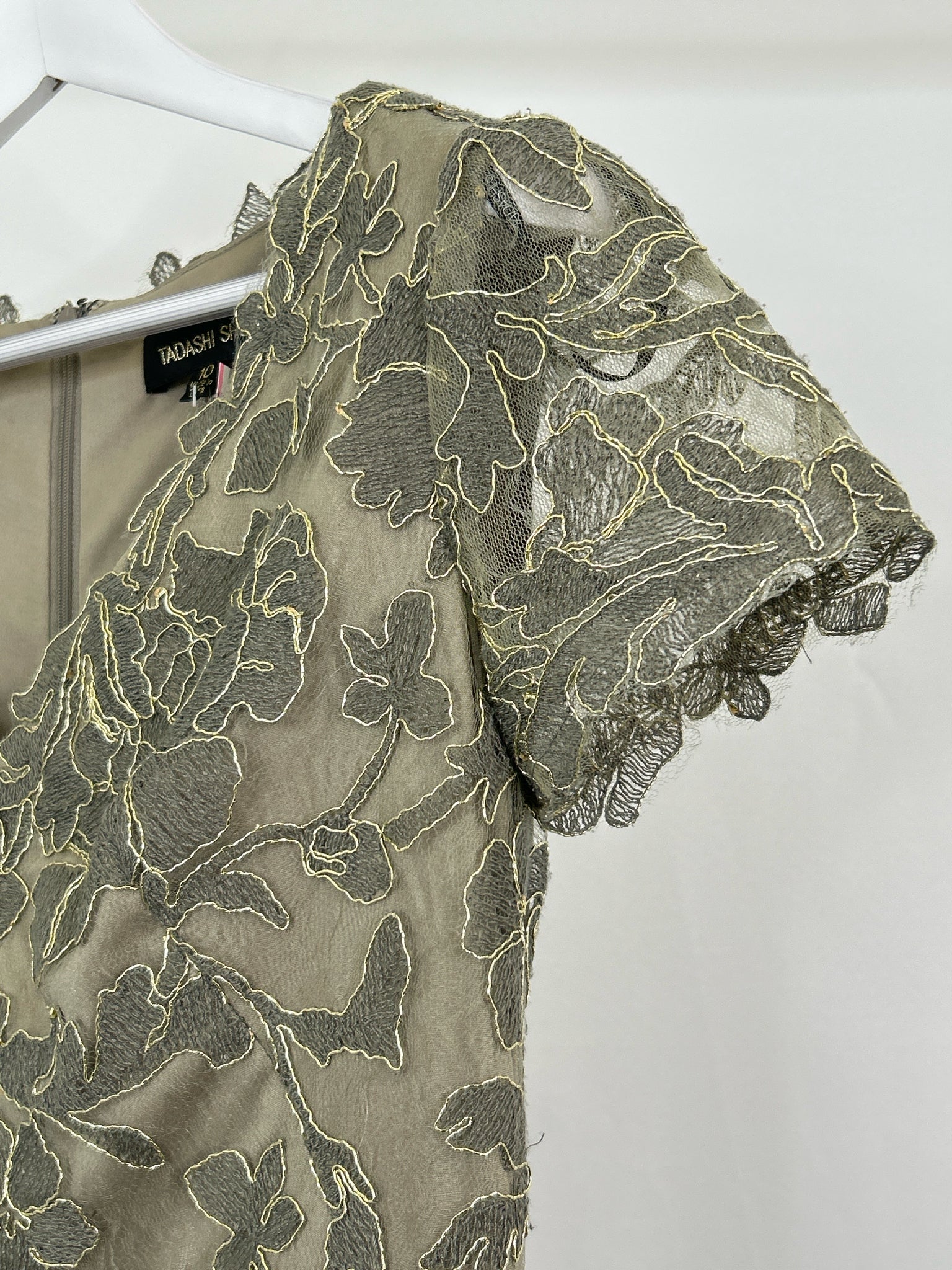 TADASHI SHOJI Size 10 Taupe Women Dress