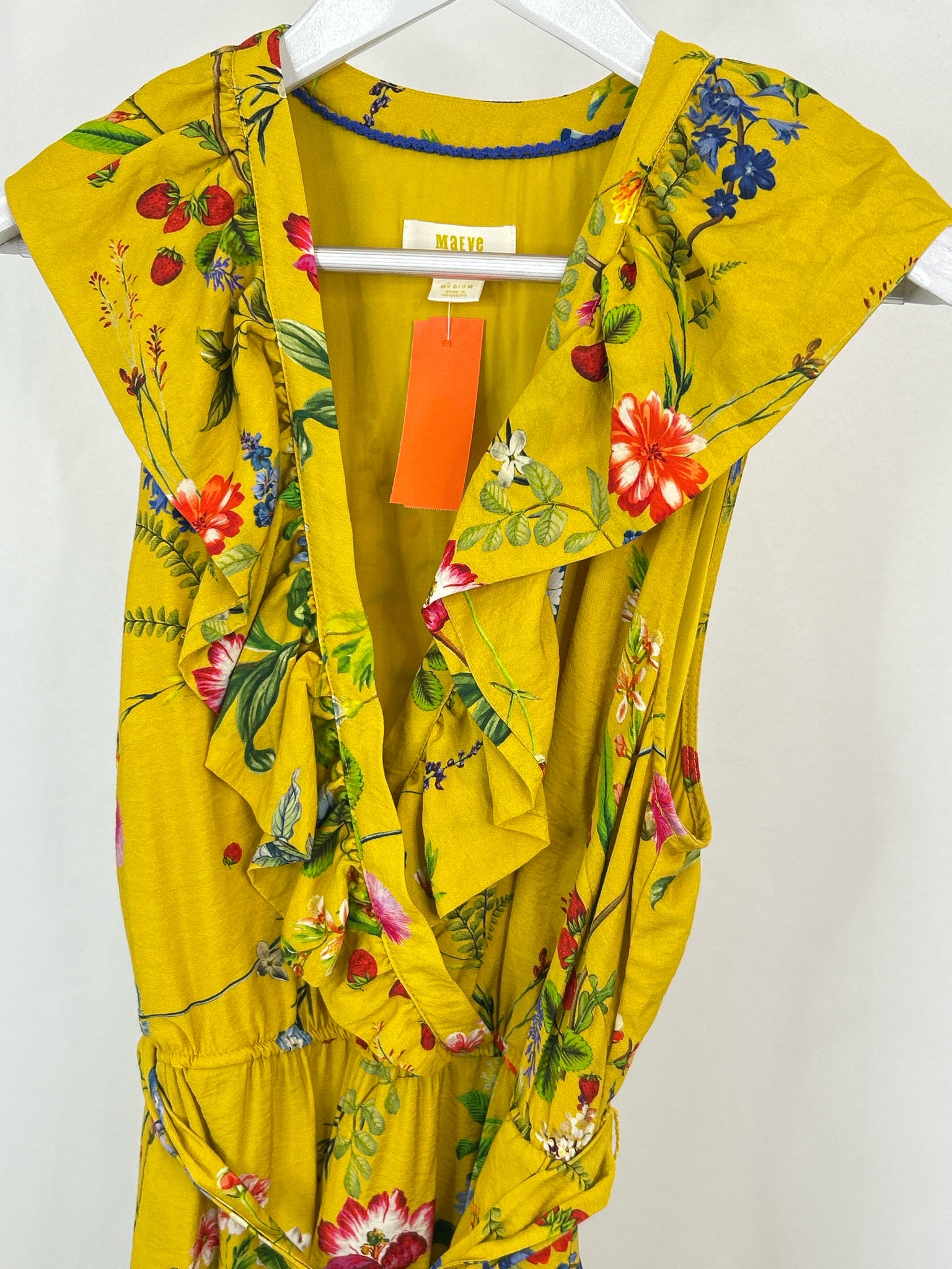 MAEVE Size M YELLOW FLORAL Women Dress