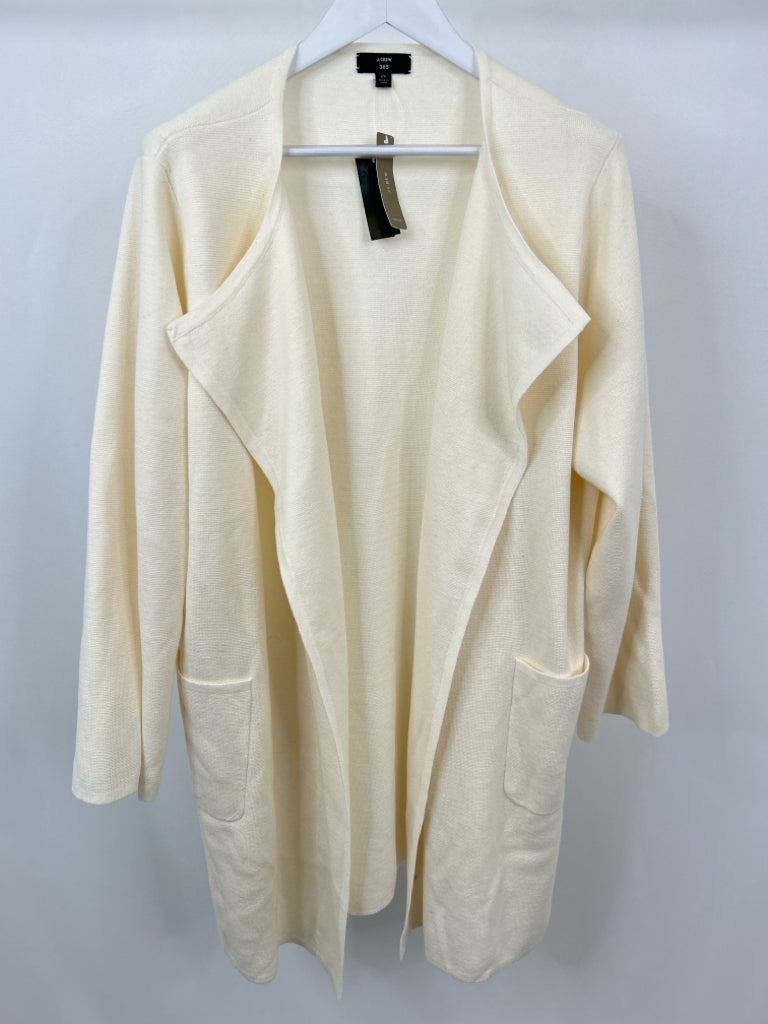 J. CREW 365 Women Size 2X Ivory Cardigan NWT