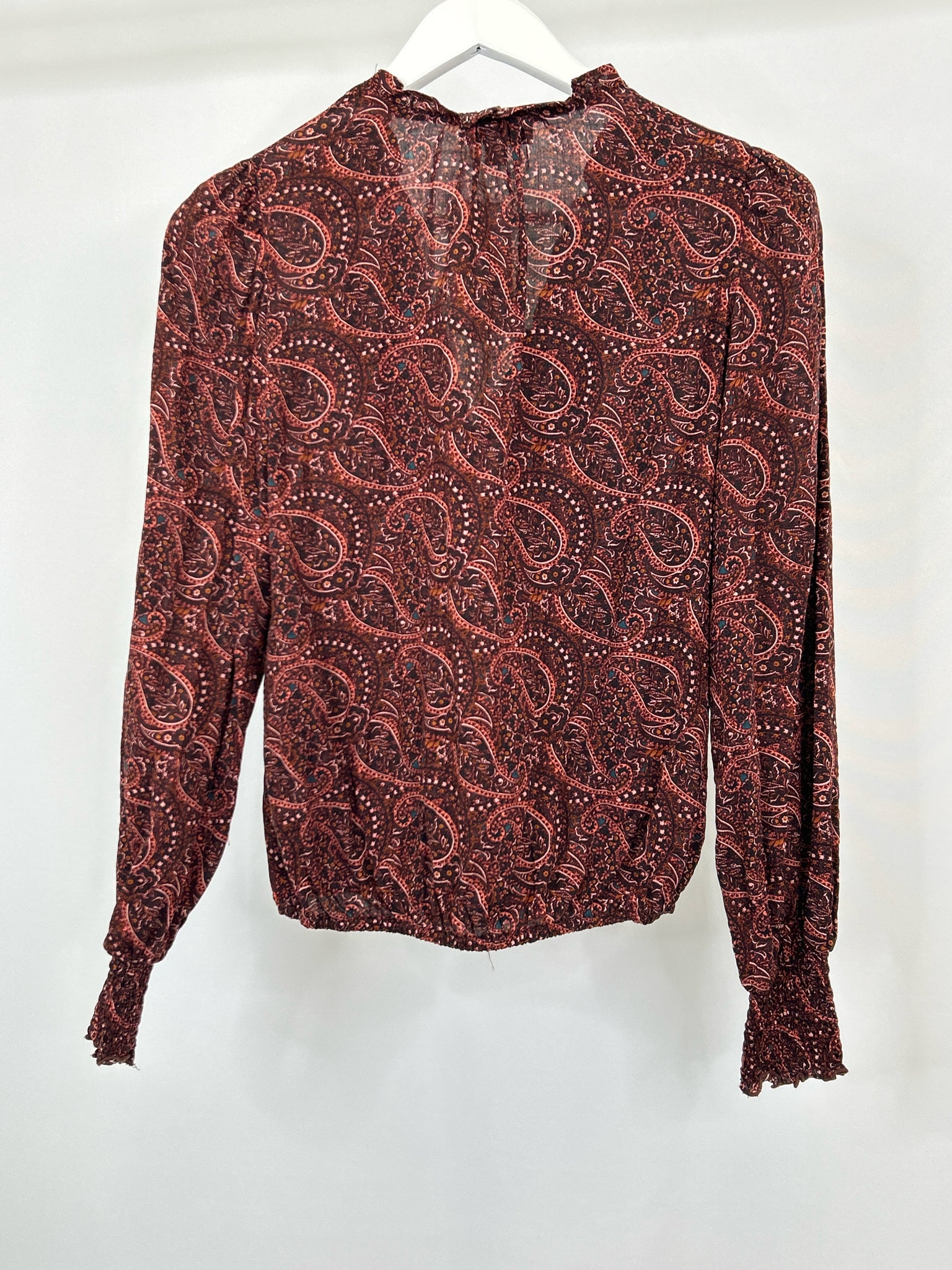 EVEREVE Size XS Burgundy Print Women Unisex Adults Blouse