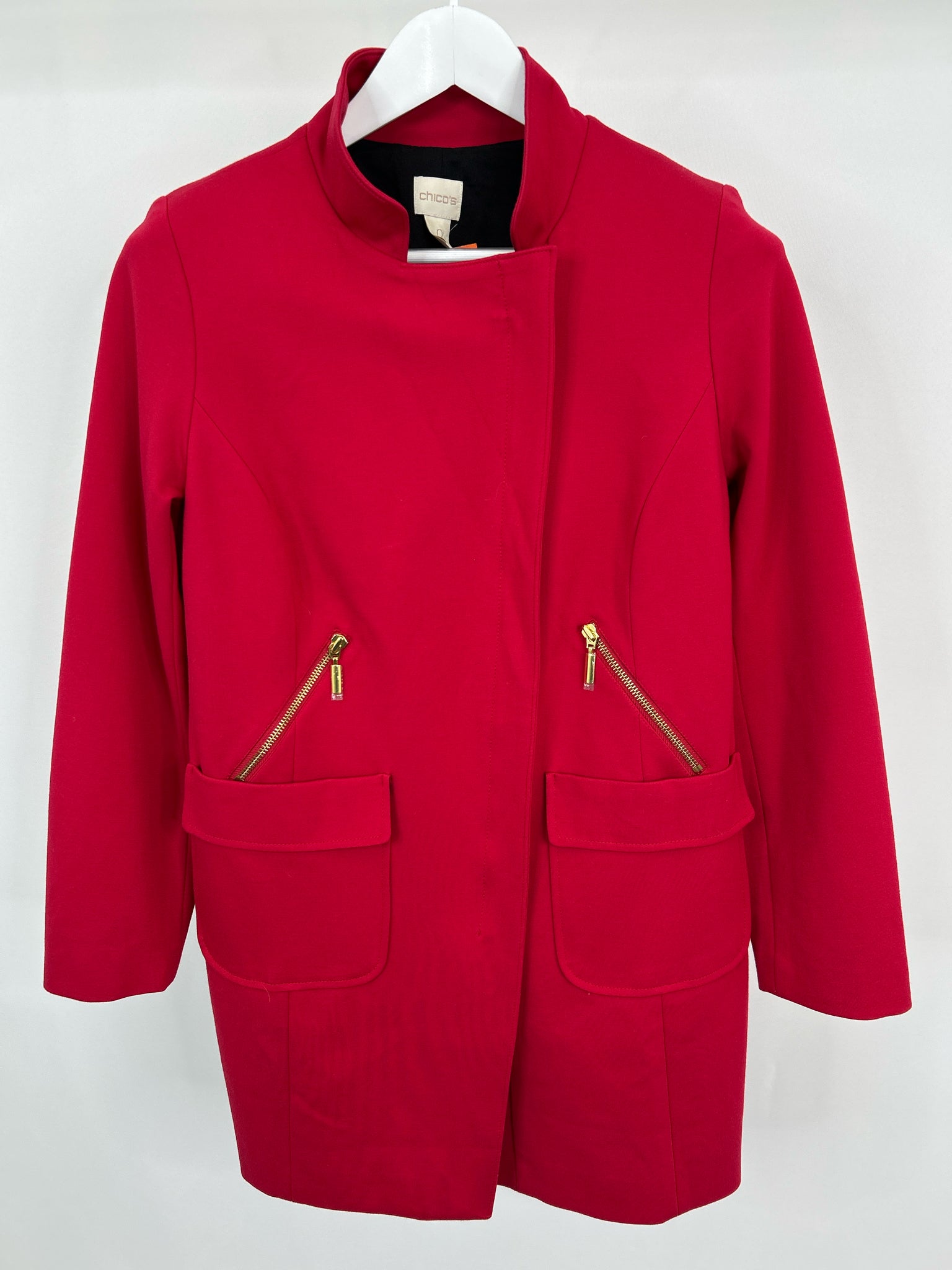 CHICO'S Size 4 Red Women Jacket
