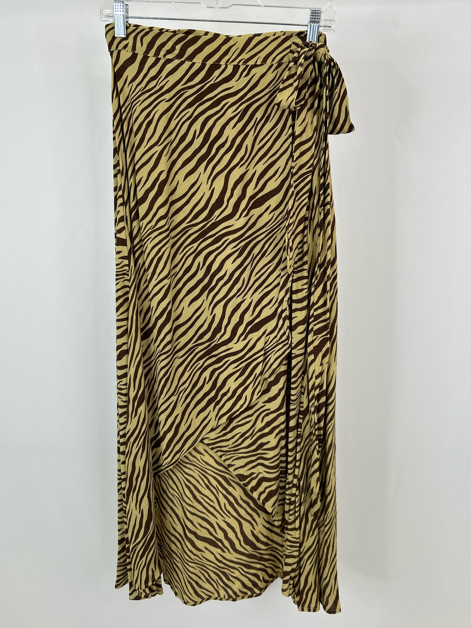 Lusana Size M BEIGE AND BROWN Women's Skirt