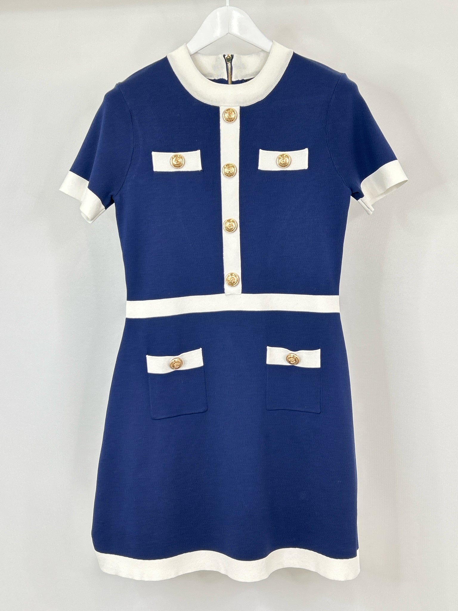 ALEXIA ADMOR Size L NAVY AND WHITE Women Dress
