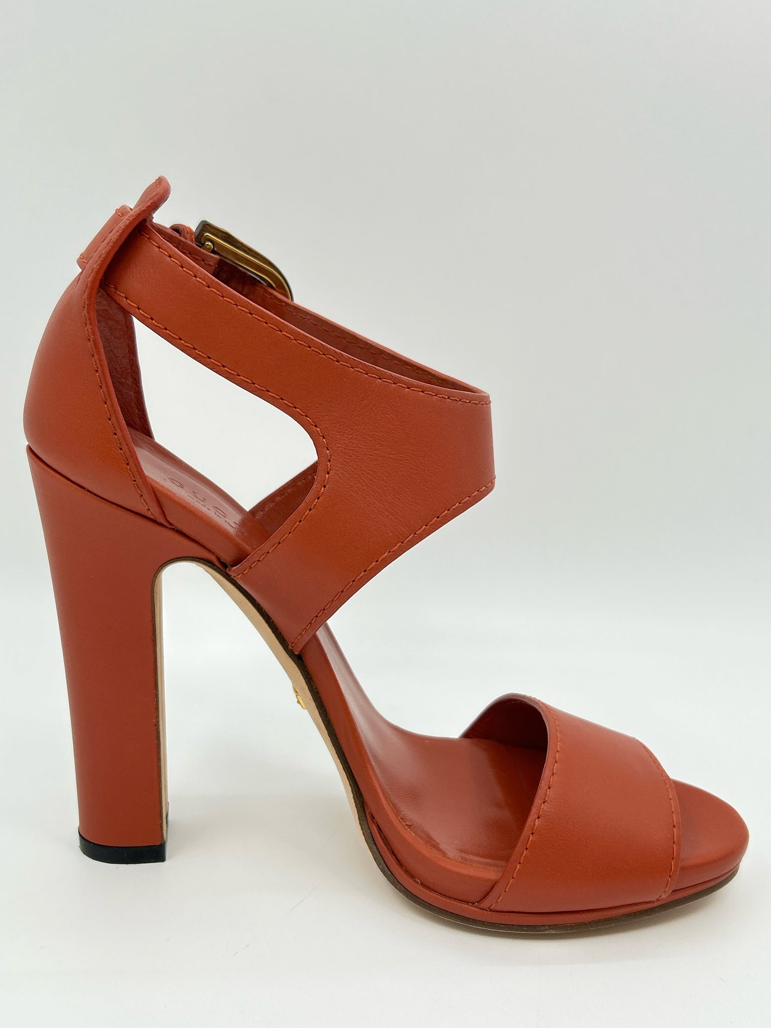 GUCCI Size 38 RUST Women Sandal