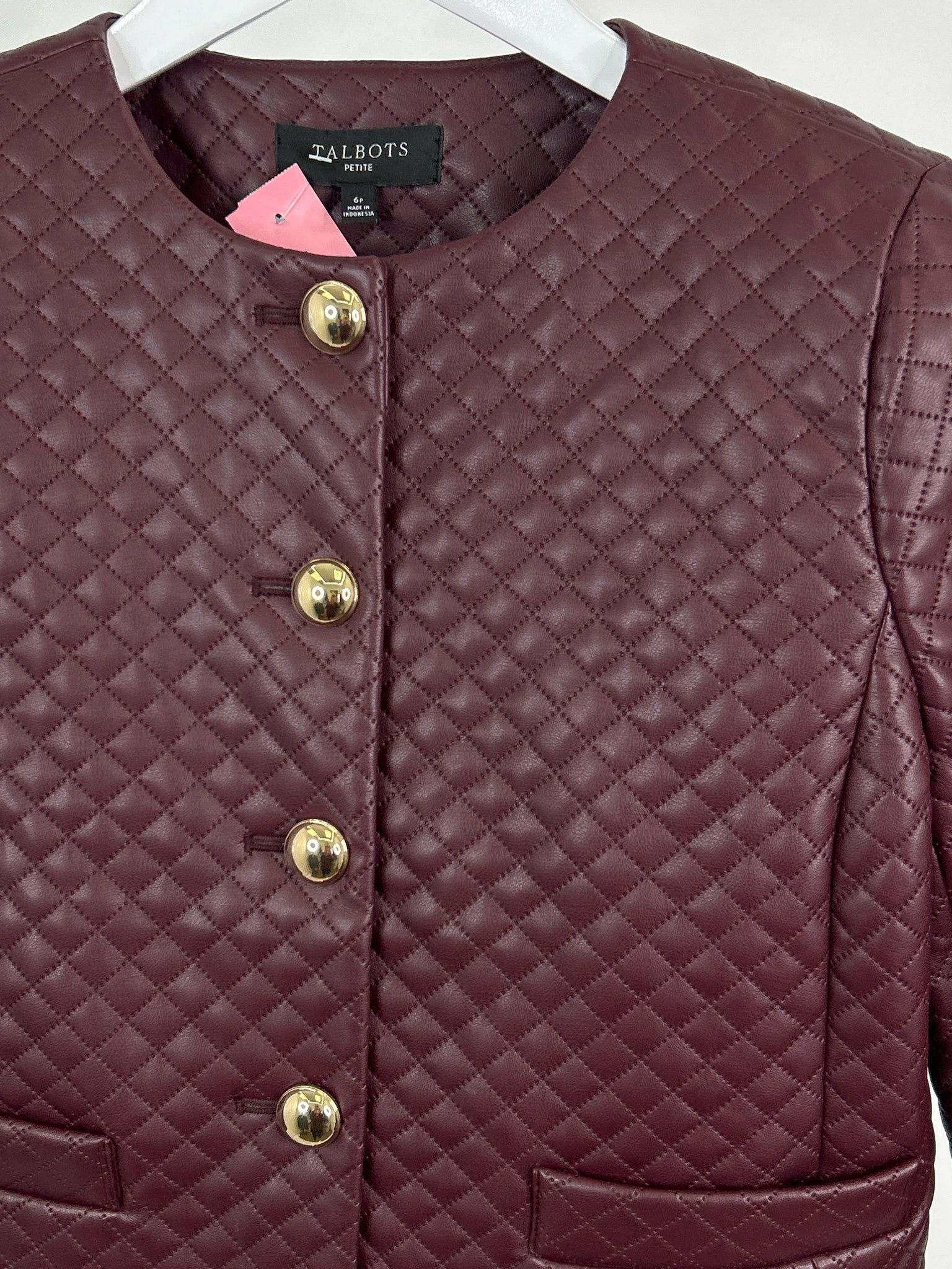 TALBOTS Size 6P Burgundy Women Jacket