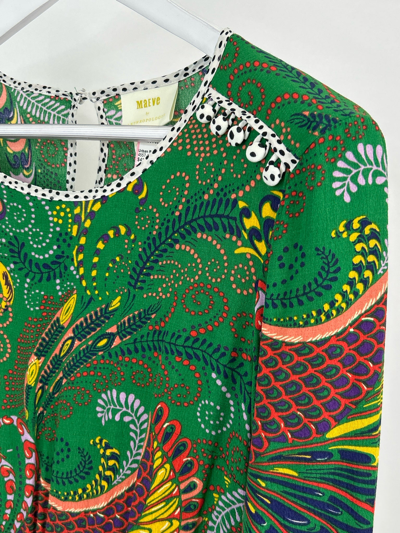 MAEVE Size 8 Green Print Women Dress