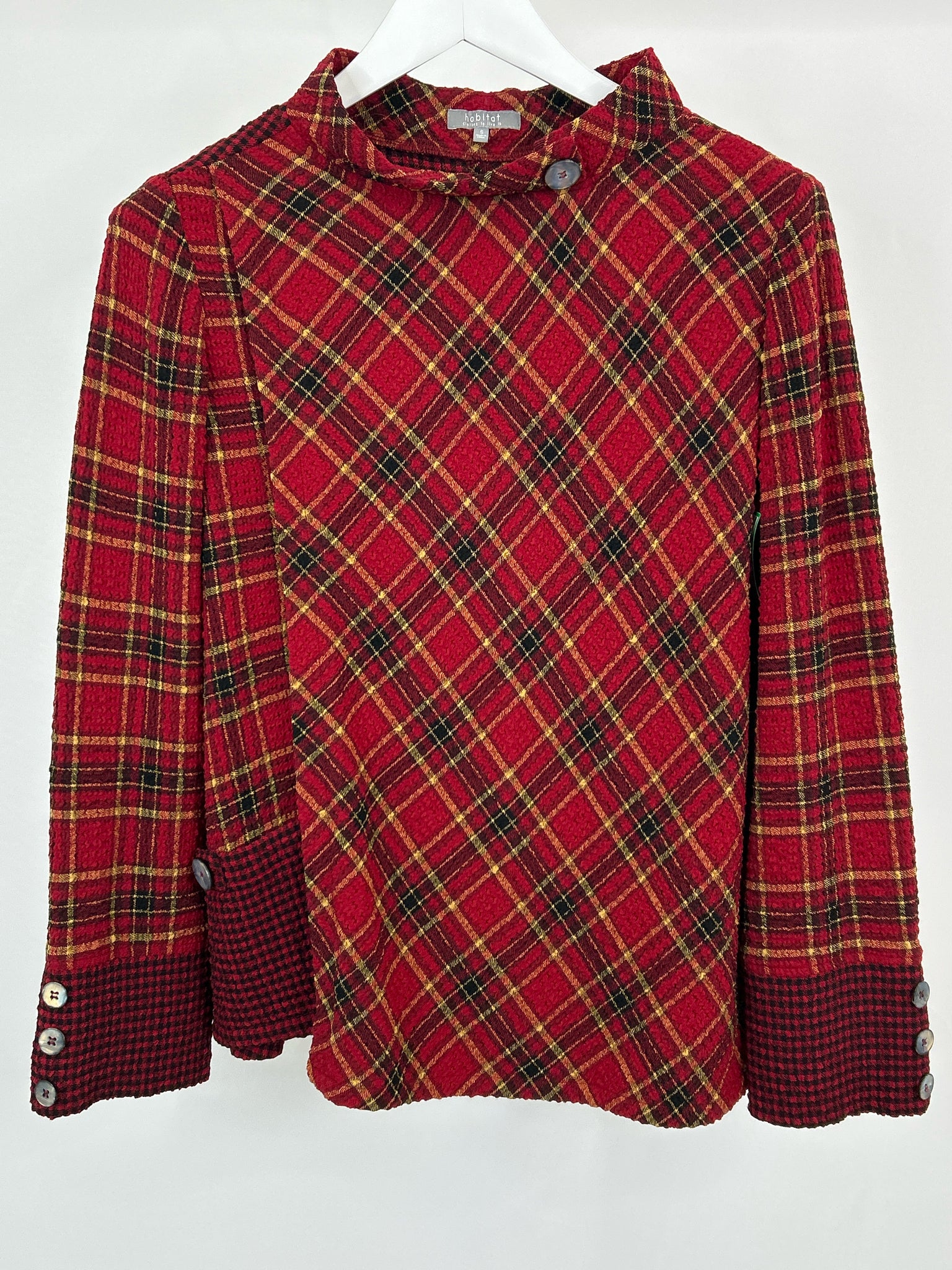 HABITAT Size S Red Plaid Women Top