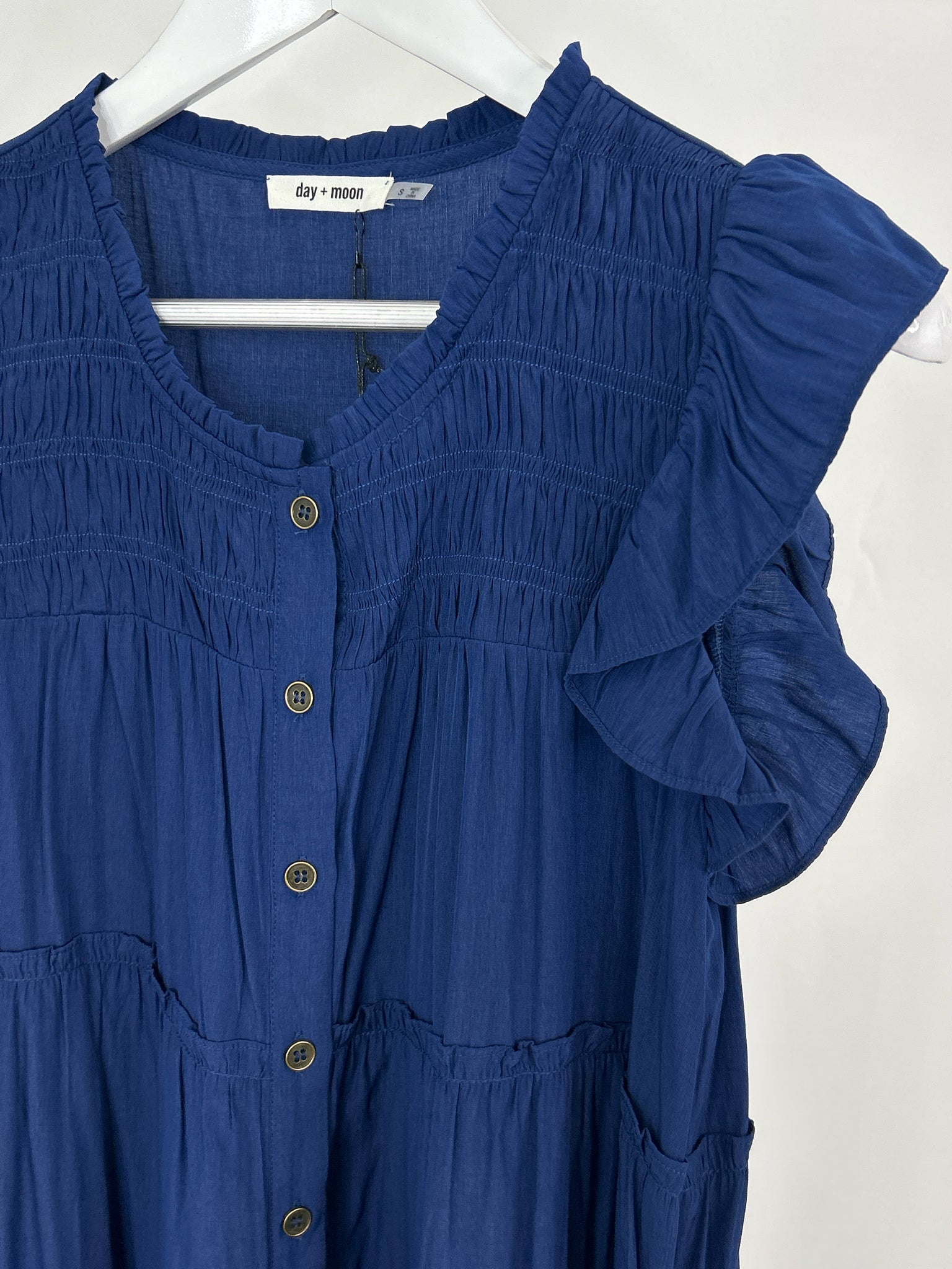 DAY + MOON Size S Blue Women Dress