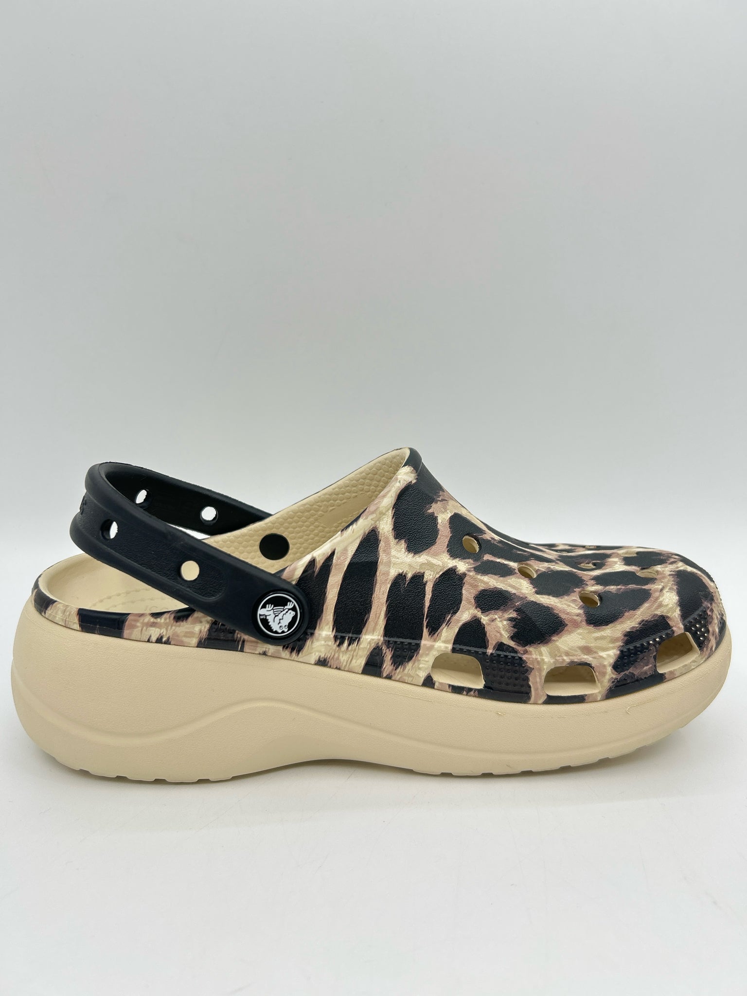 CROCS Size 8 BEIGE AND BLACK Women Clogs