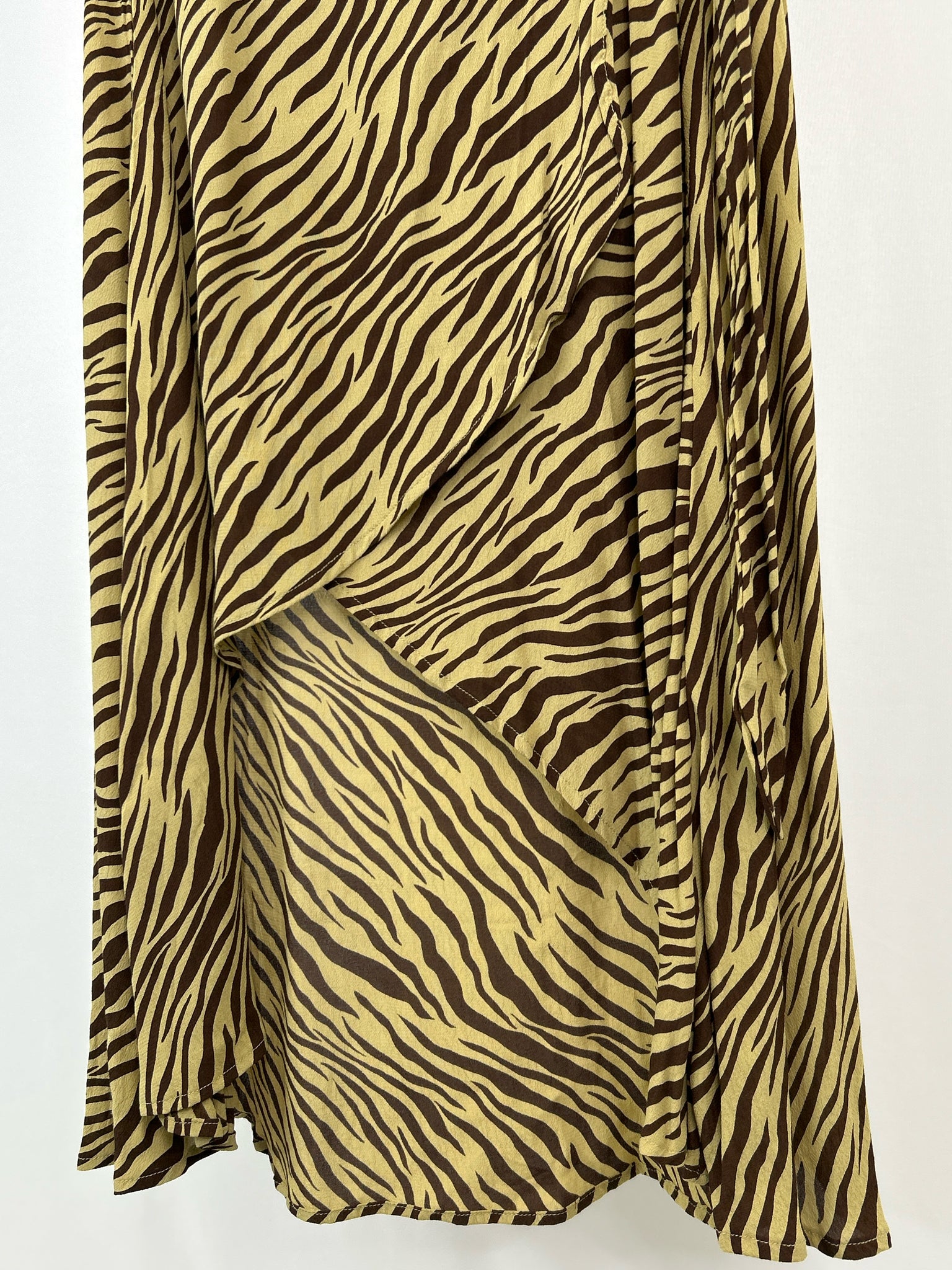 Lusana Size M BEIGE AND BROWN Women's Skirt
