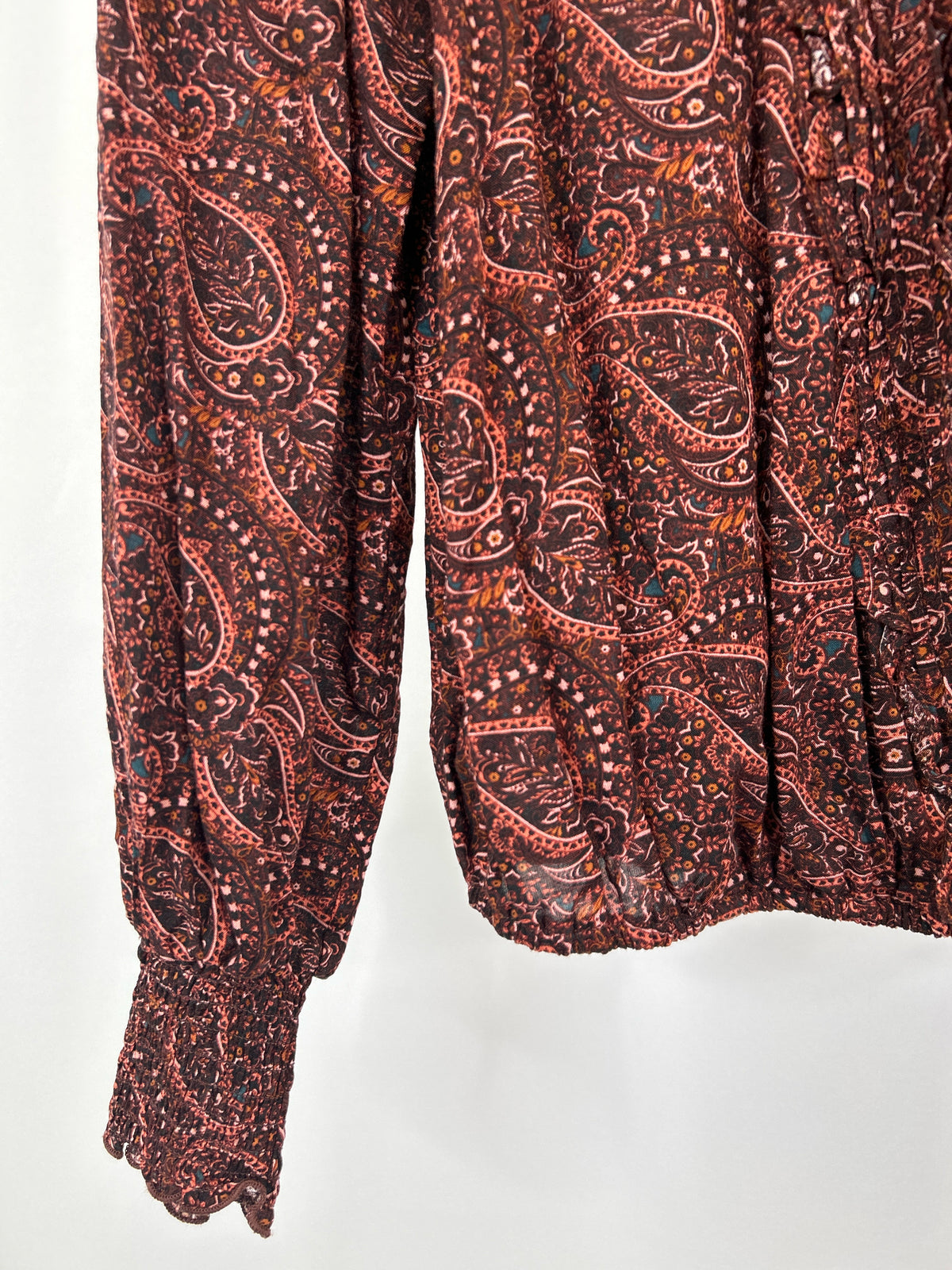 EVEREVE Size XS Burgundy Print Women Unisex Adults Blouse