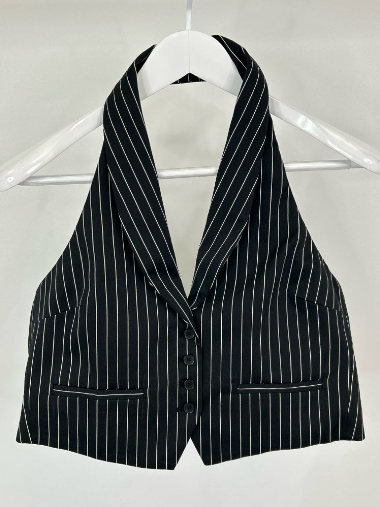MAEVE Size 10 BLACK PINSTRIPED Women's Vest