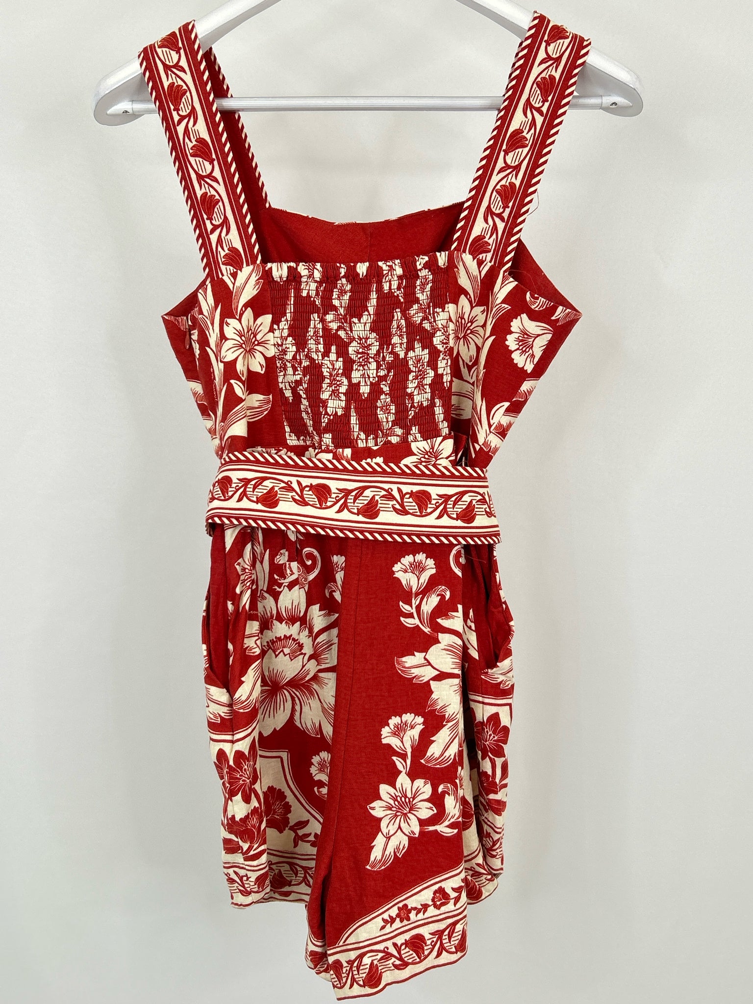 FARM RIO Size S Red Print Women Romper
