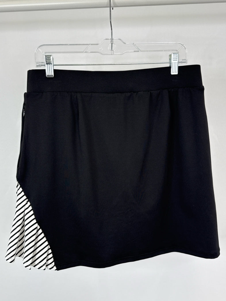 CHICO'S Size 8 Black & White Women Skirt