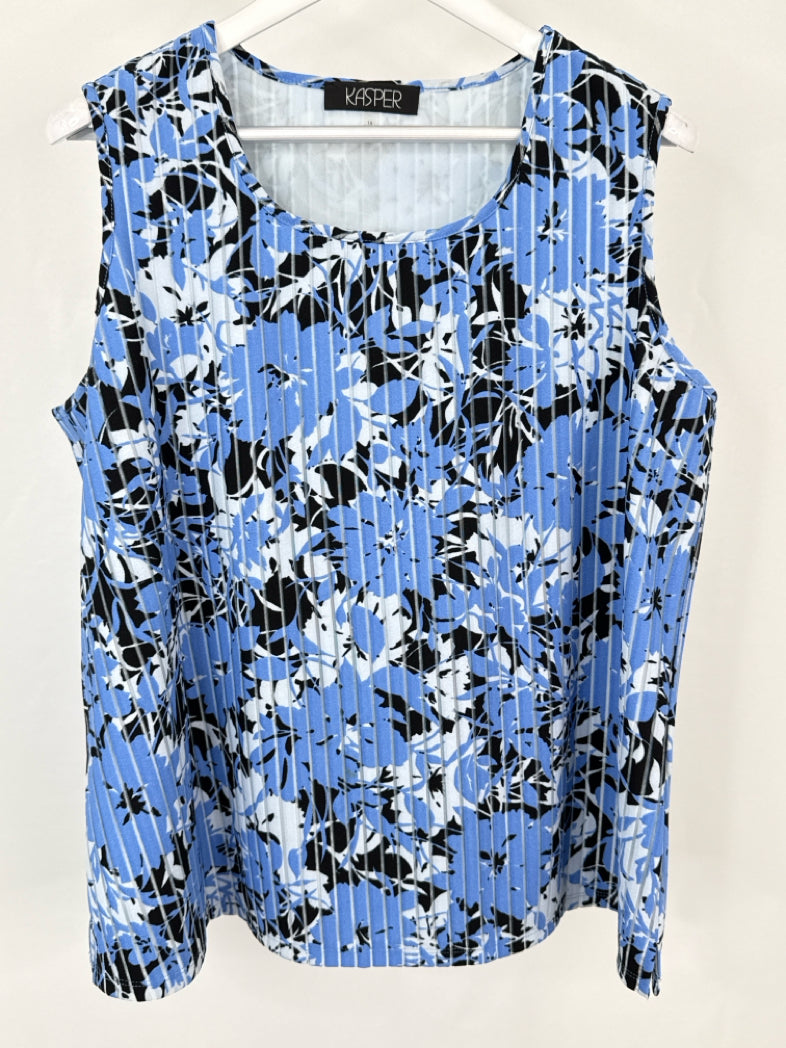 KASPER Size 1X blue and white Women 2-piece Set