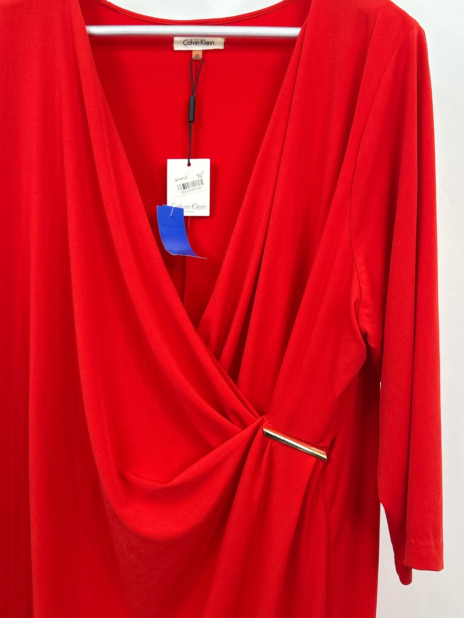 CALVIN KLEIN Size 3X Red Orange Women Dress