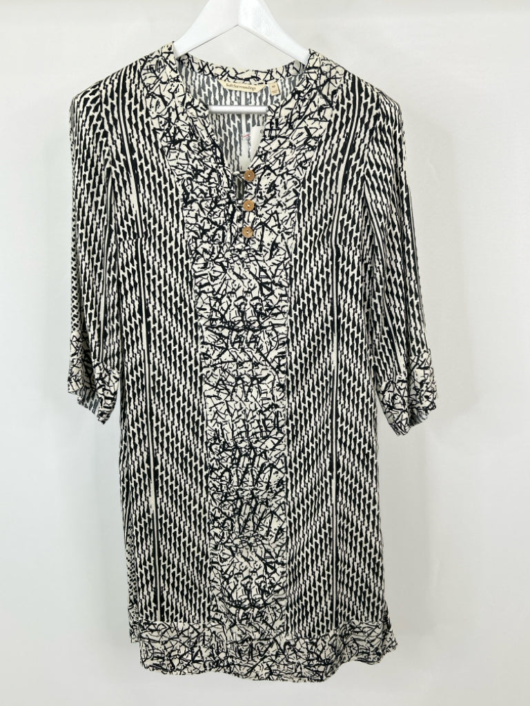 SOFT SURROUNDINGS Size XS Black Print Women's Dress NWT