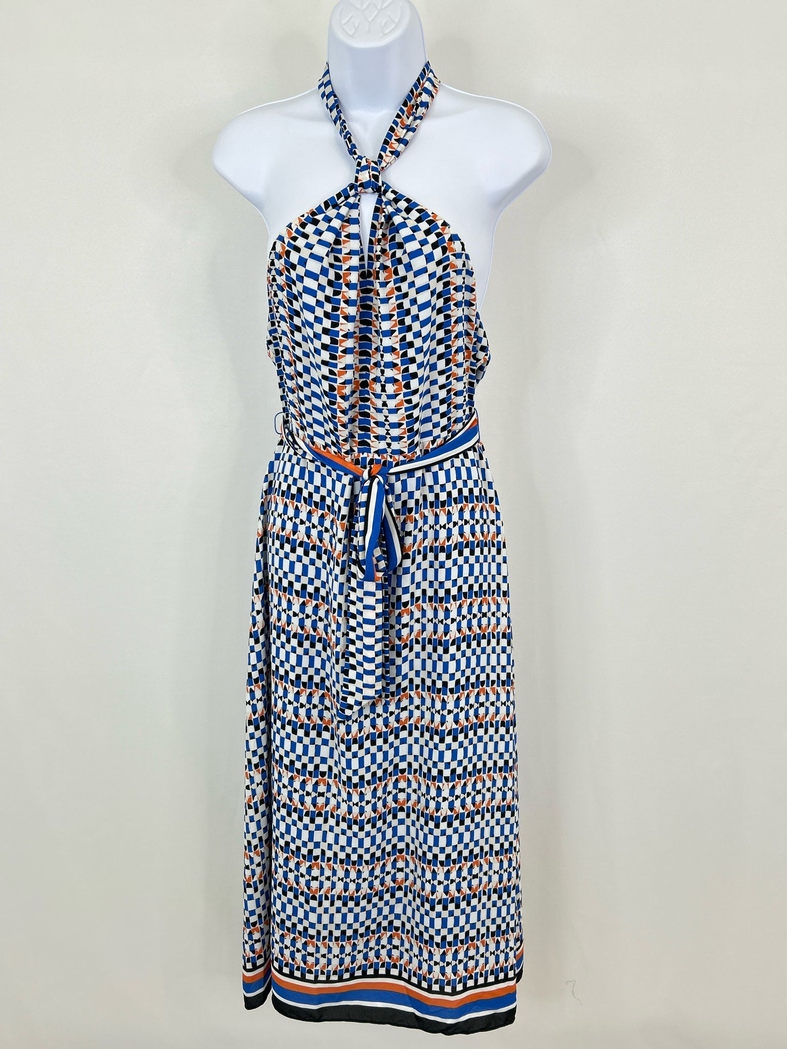 White House Black Market NWT Size 4 Blue Print Women Dress
