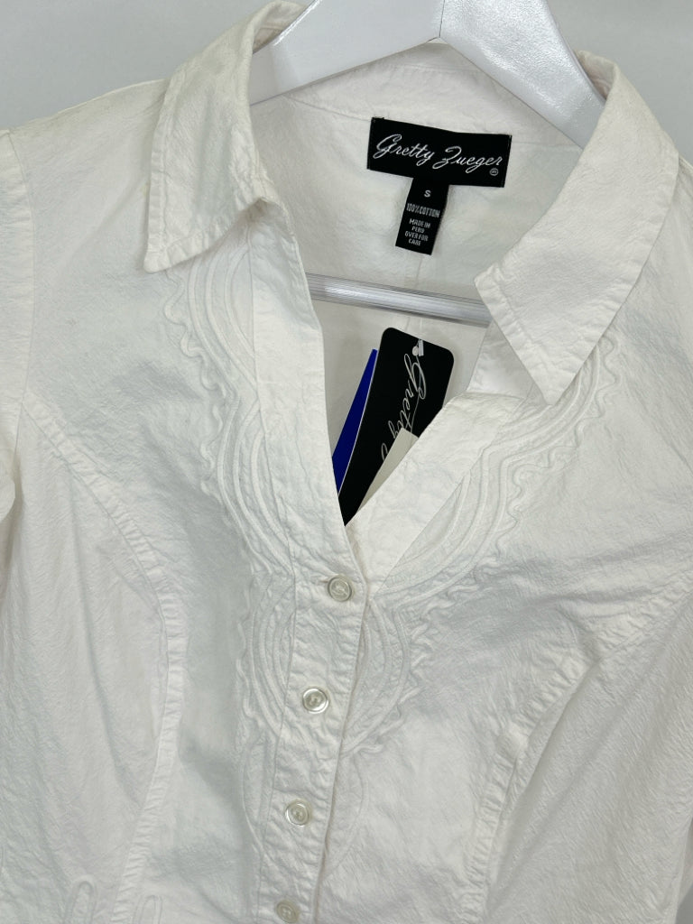 GRETTY ZUEGER Women Size S White Blouse