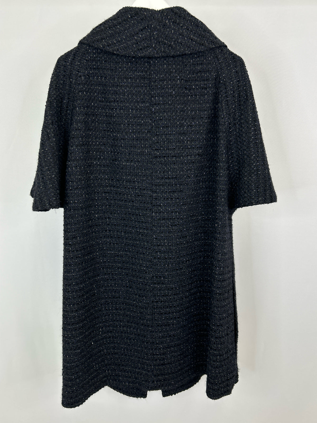ELIE TAHARI Size M/L BLACK & NAVY Women Coat