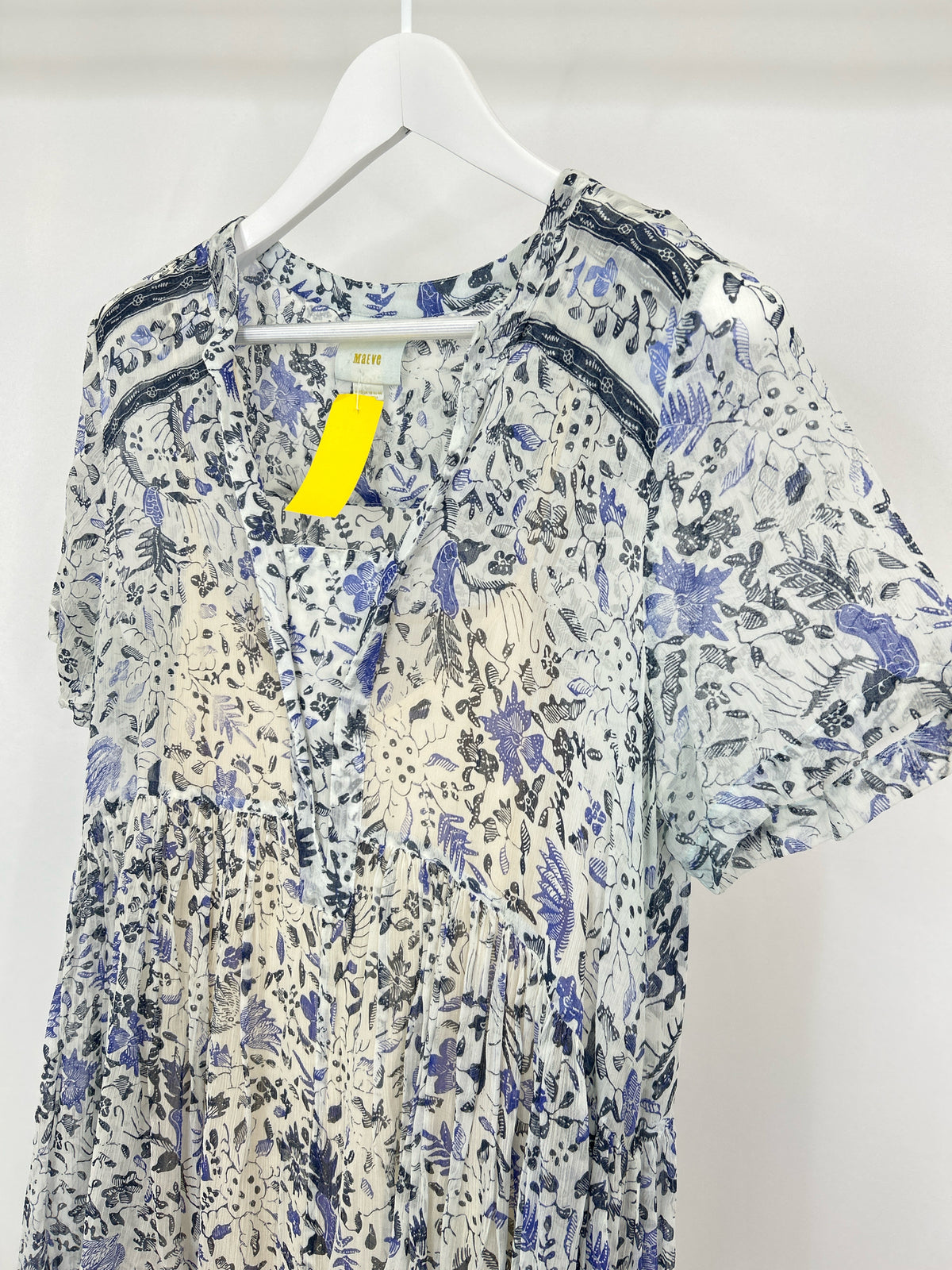MAEVE Size 12 WHITE AND BLUE Women Dress