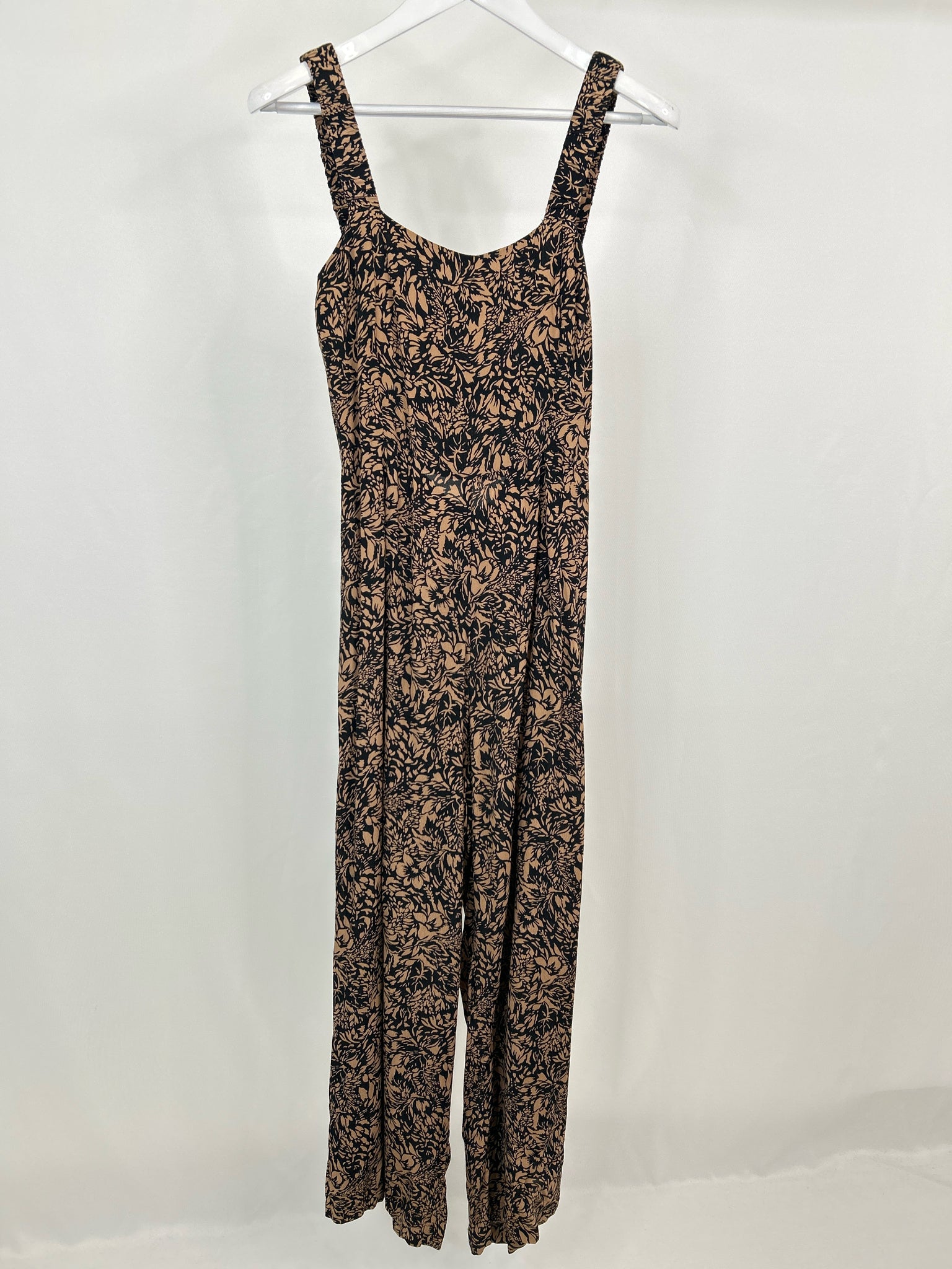 Lusana Size L BEIGE AND BLACK Women Jumpsuit