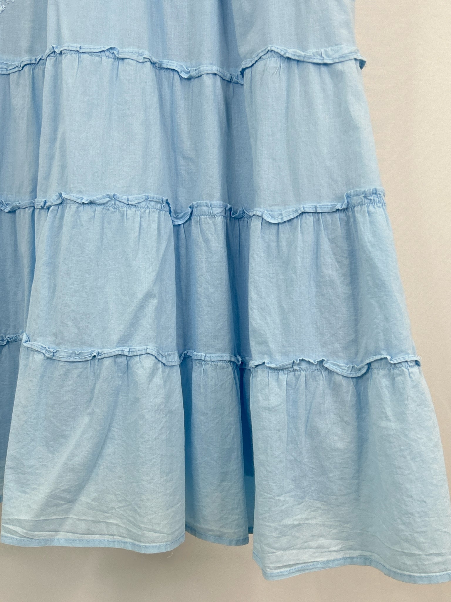 j marie blue dress J. Marie Delayney Ruffle Strap Midi Dress