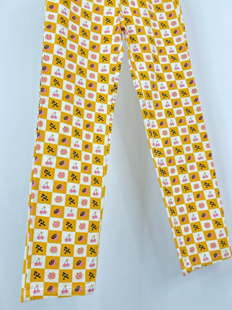 Peppermayo Size 4 Yellow and White Women's jeans