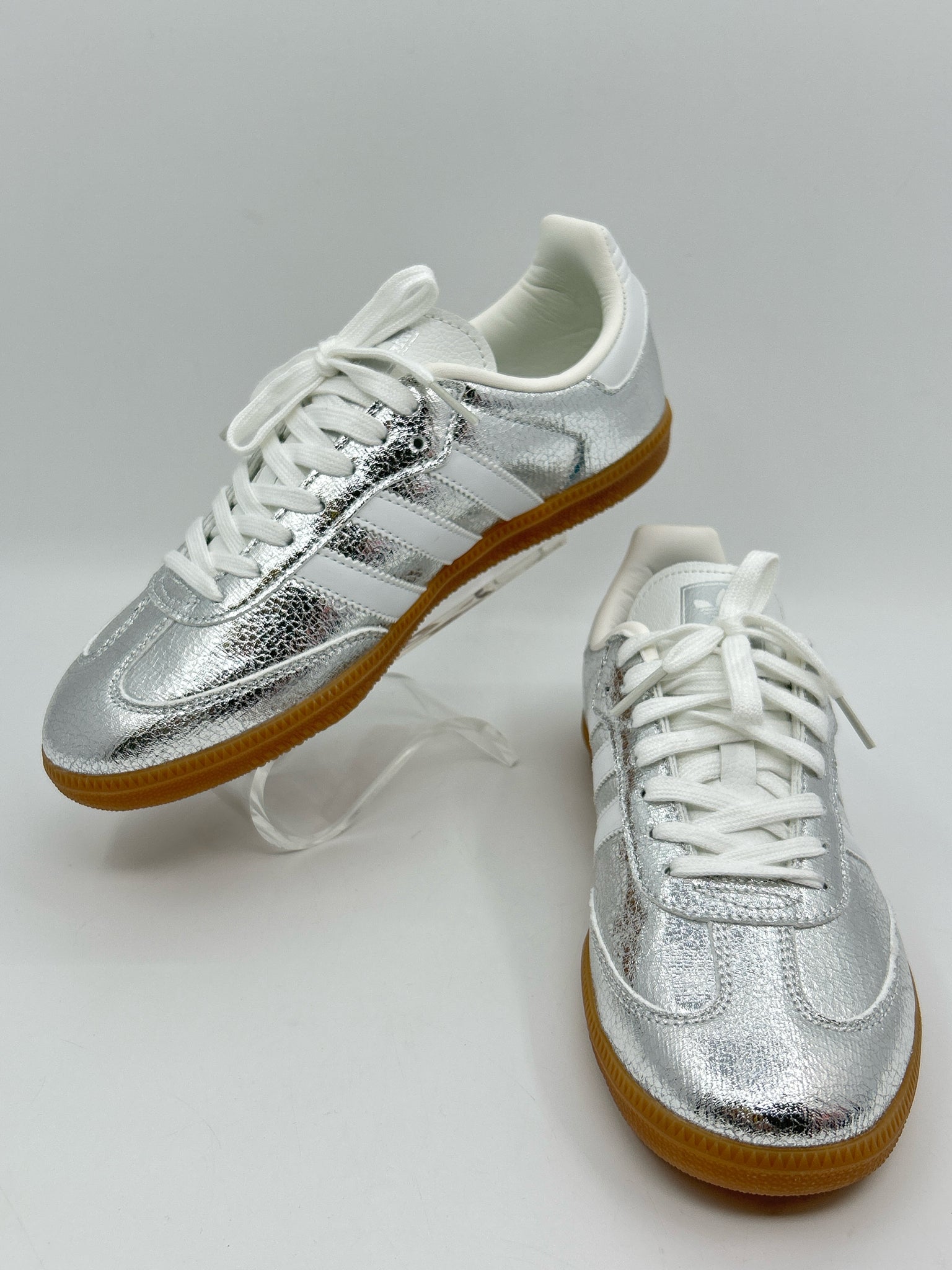 ADIDAS Size 7.5 Silver Metallic Women Sneakers