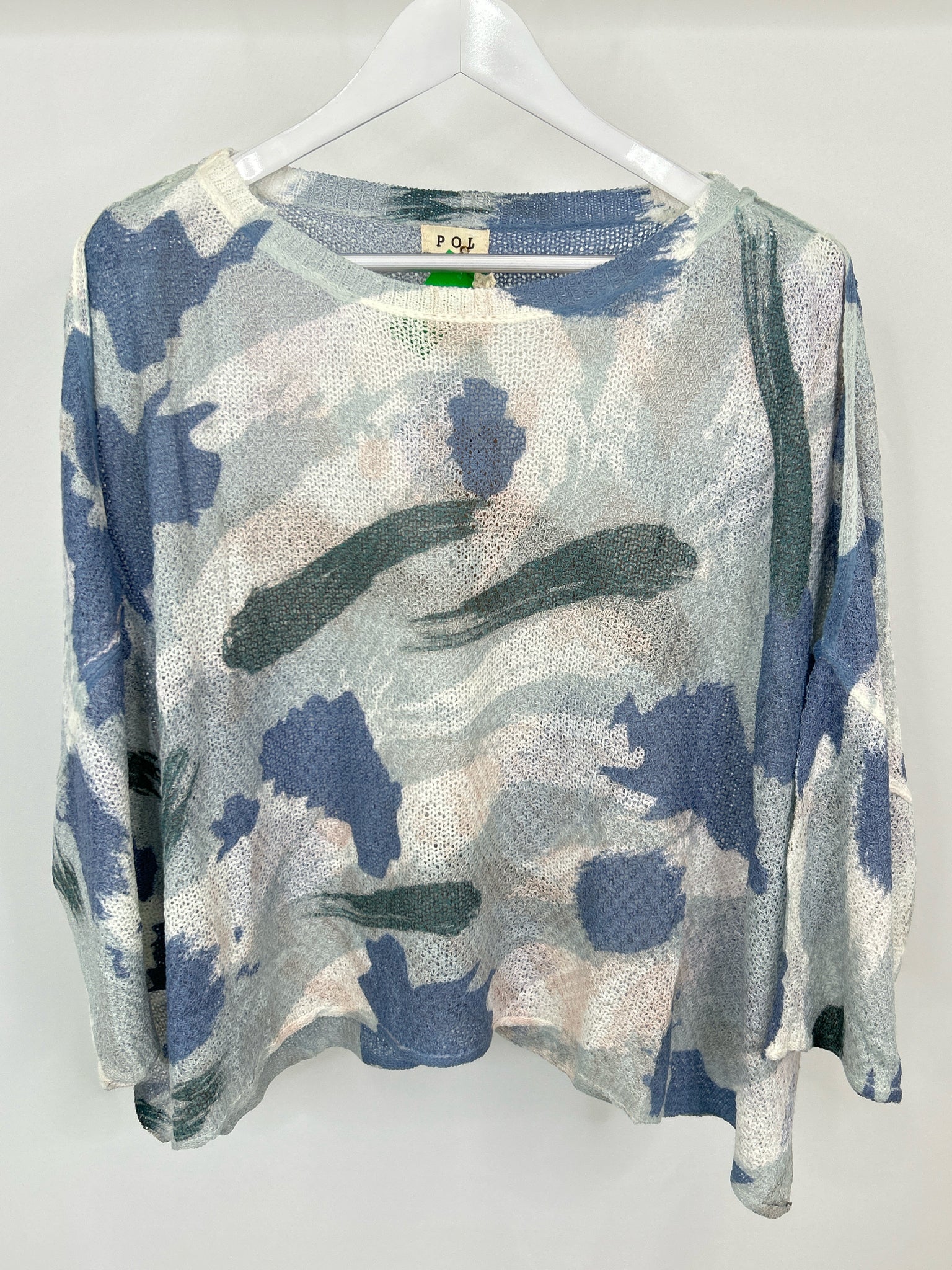 POL Size S Blue Print Women Sweater
