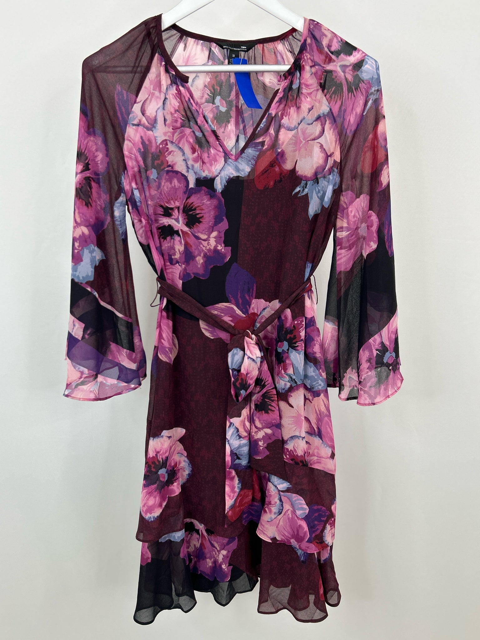 White House Black Market Size M PURPLE FLORAL Women Dress