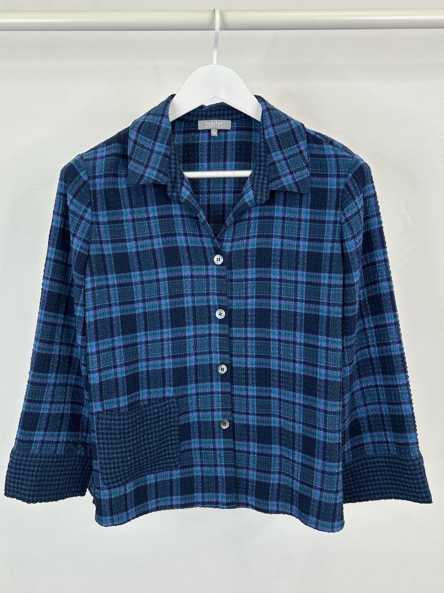 HABITAT Size S Blue Plaid Women Shirt
