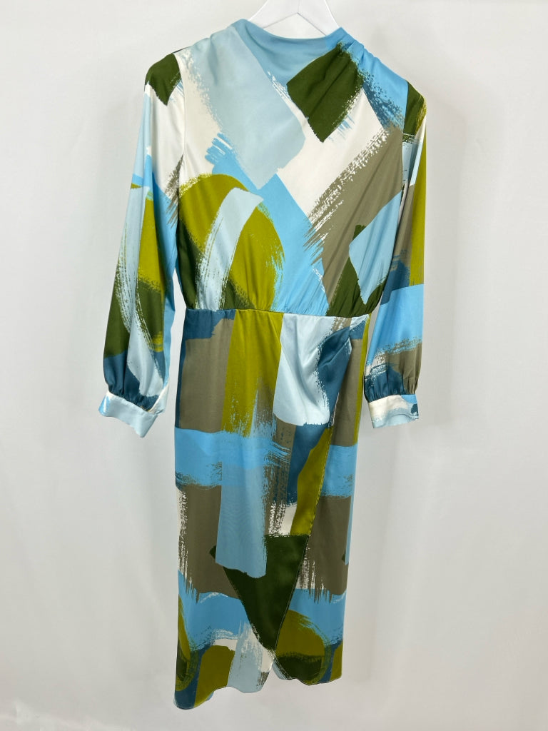 ZARA Size M Green and Blue Dress