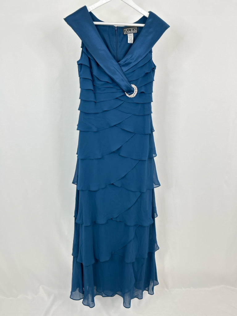 ALEX EVENINGS Size 12 Blue Women's Dress