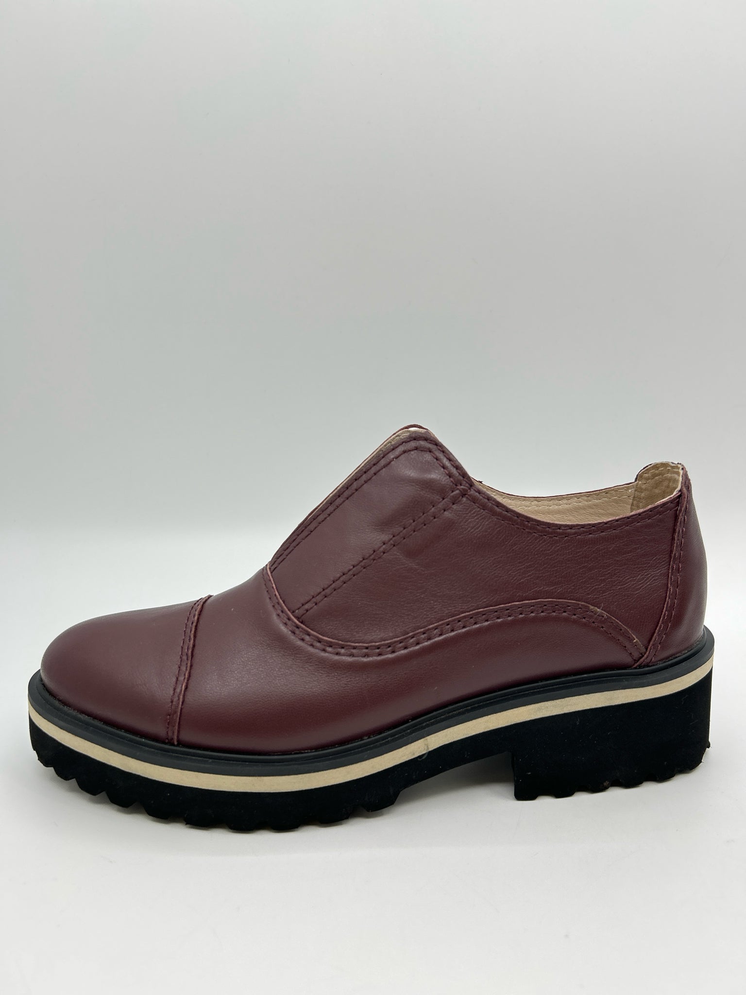 All Black Size 40/10 Burgundy Women Loafer