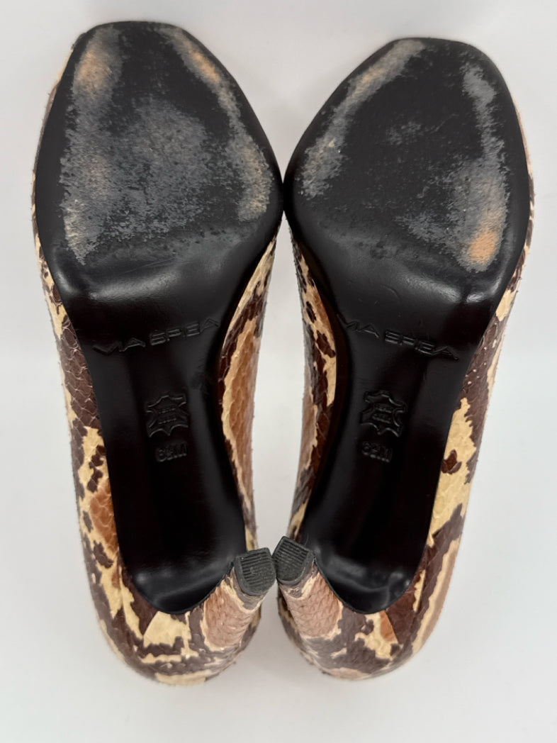 VIA SPIGA Size 6.5 Brown Print Pumps