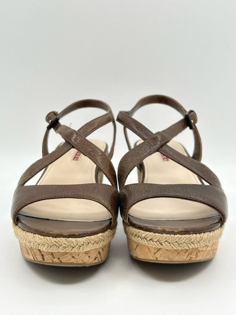 PRADA Size 39 Brown Women's Sandal