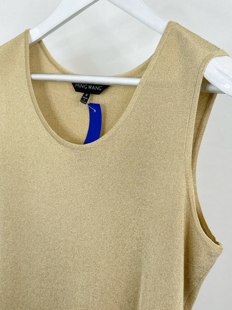 MING WANG Women Size S Gold Top