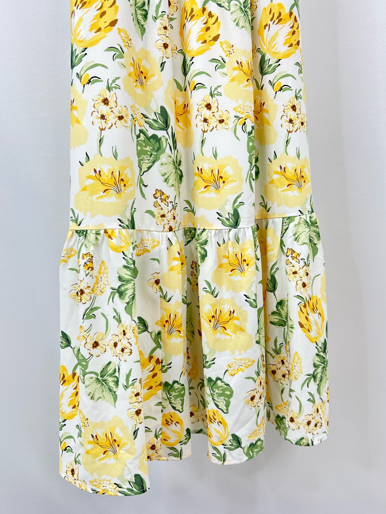GRACE KARIN Size S Yellow Print Women Dress