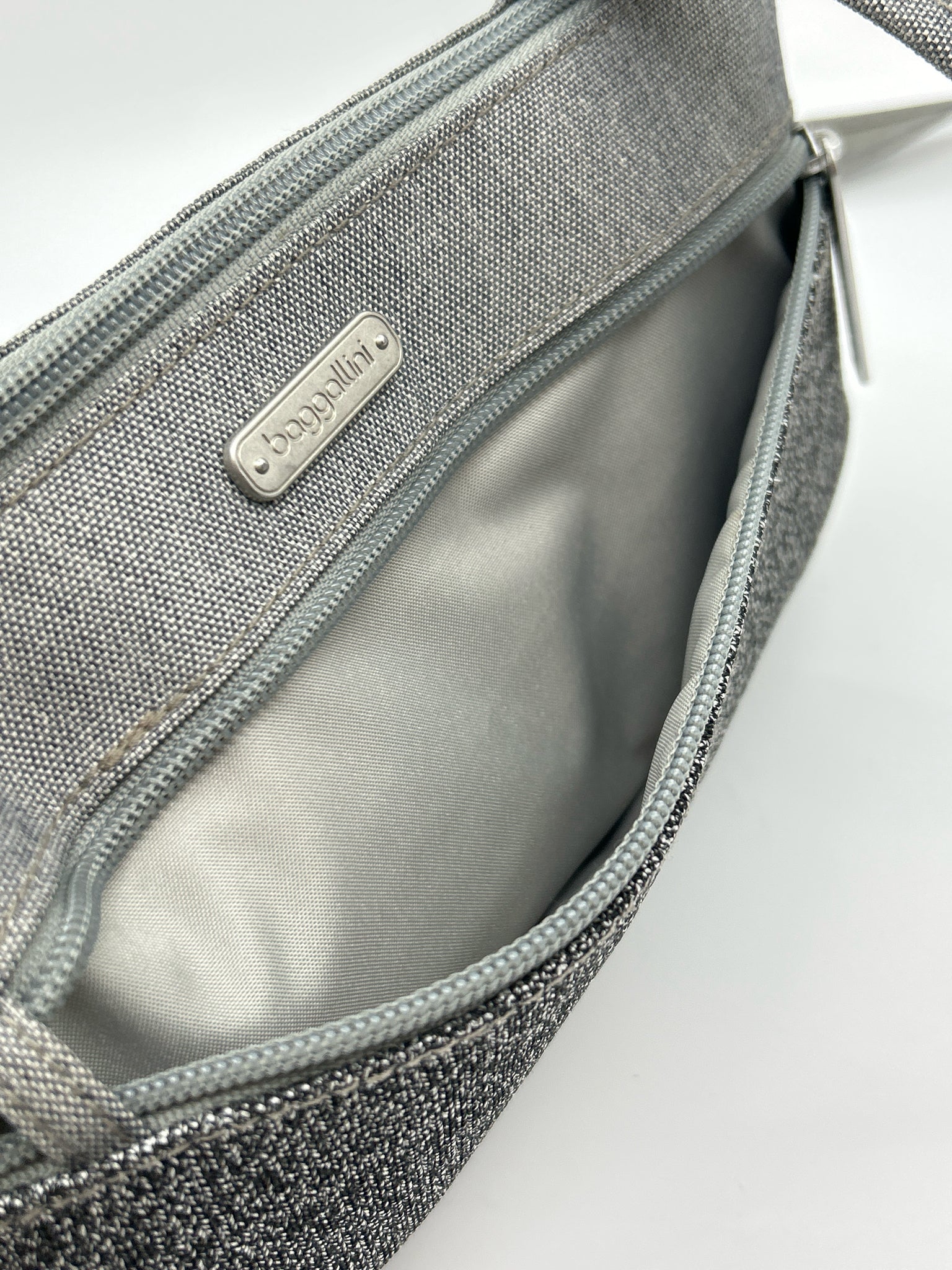 BAGGALLINI Grey & Black Women Purse