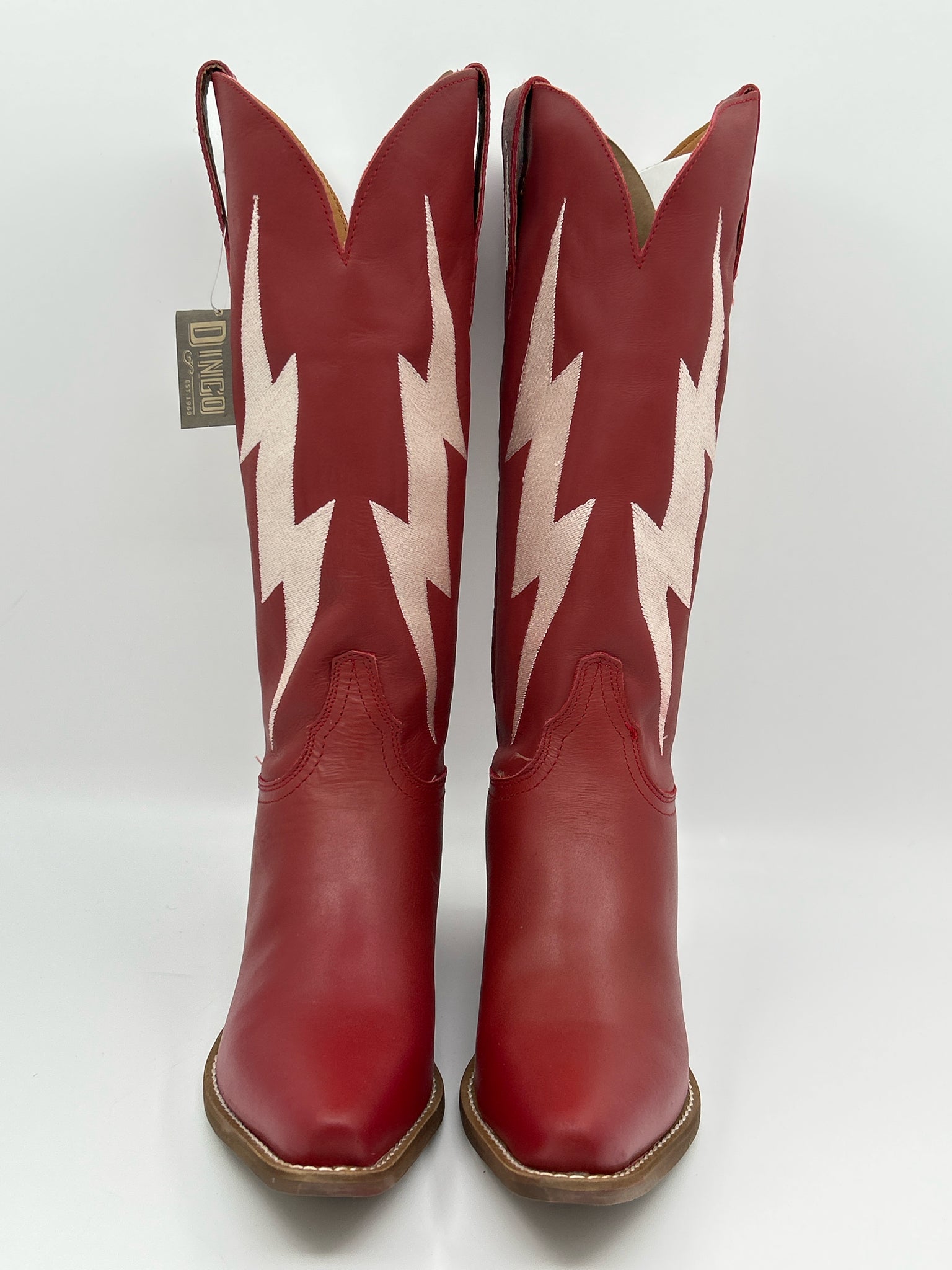 DINGO Size 7.5M red and white Women Boots