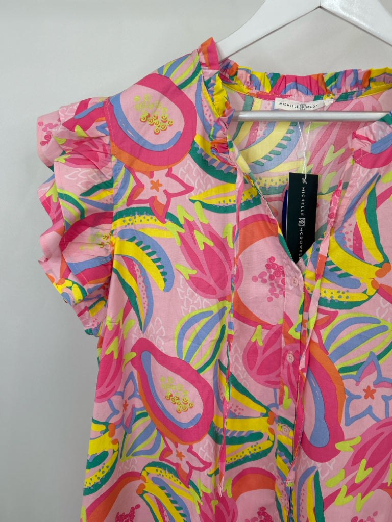 MICHELLE MCDOWELL Size XXL Pink Print Women's Dress