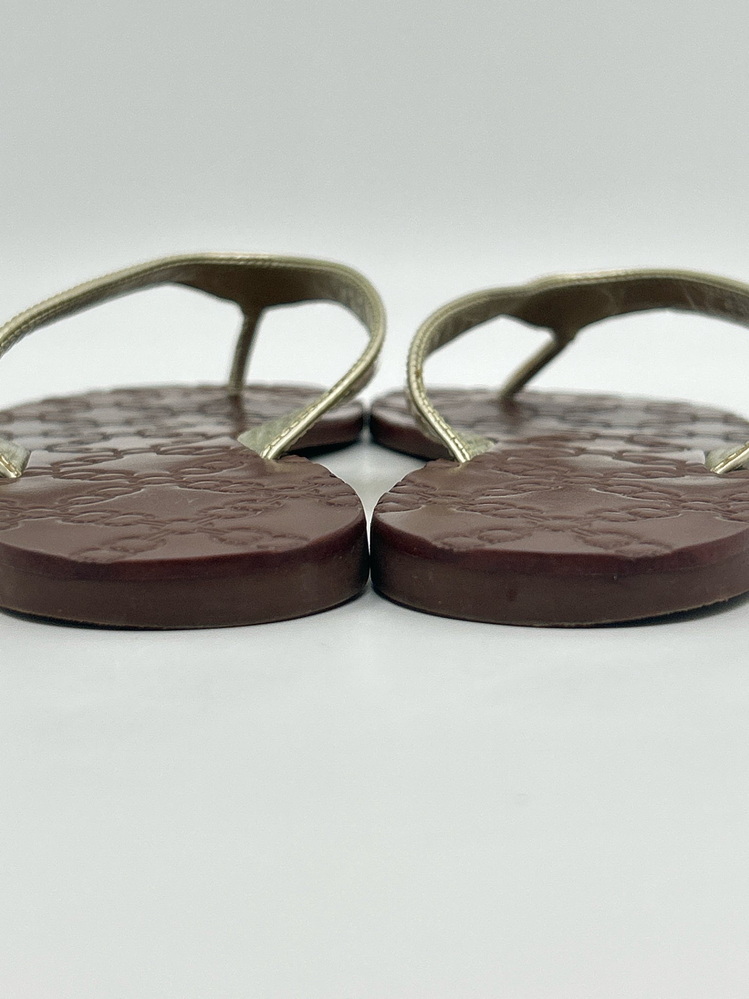 TORY BURCH Size 9.5M gold metallic Women Sandal