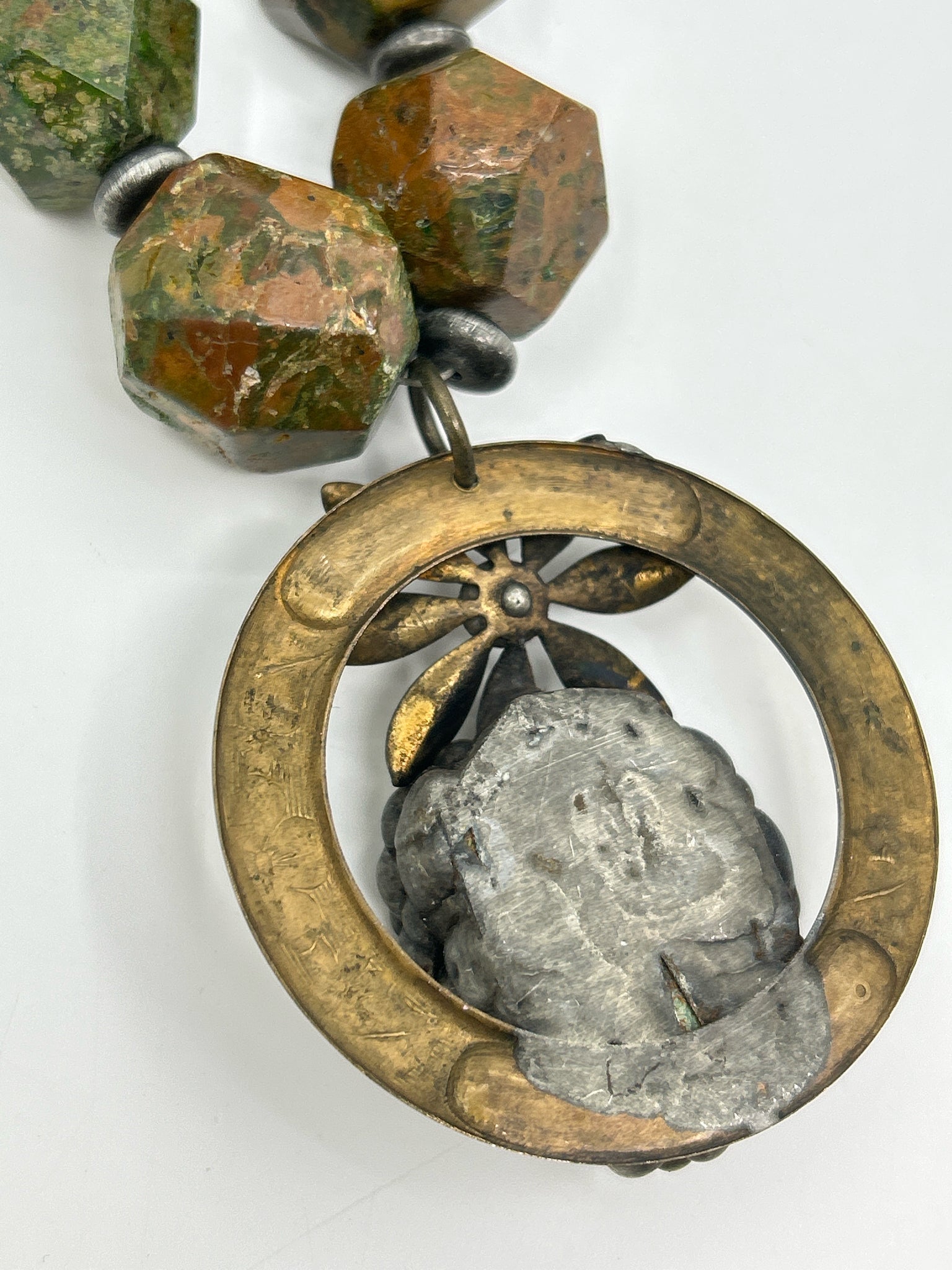 ART BY AMY Green & Rust Necklace