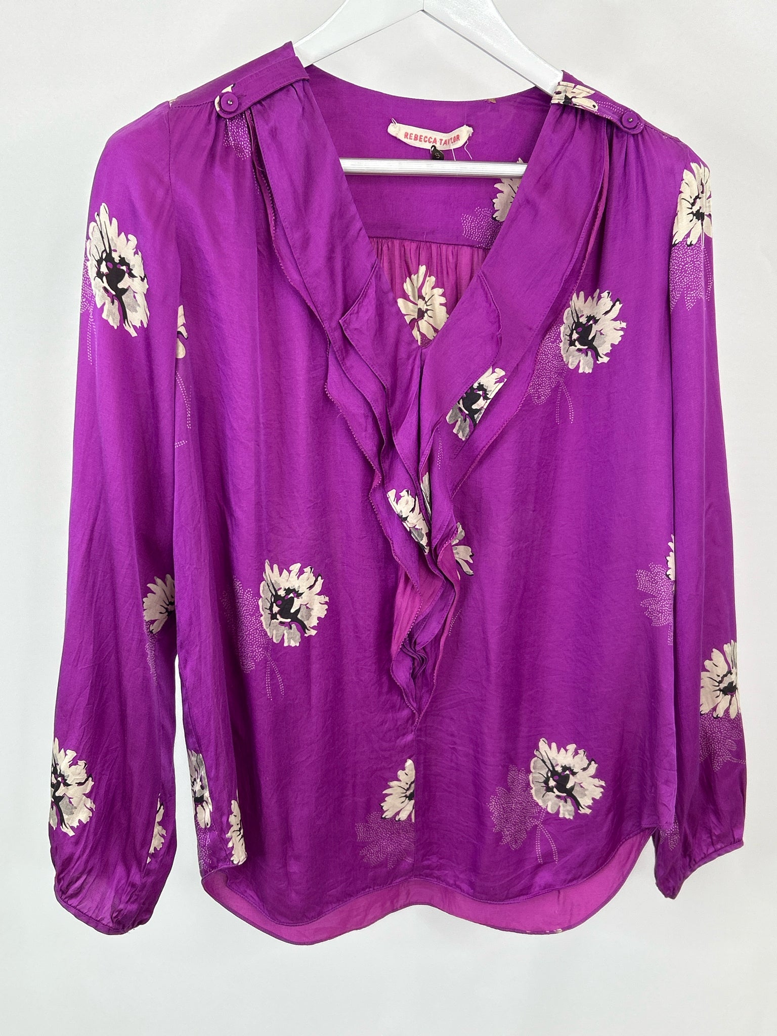 REBECCA TAYLOR Size 8 MAGENTA Women Top