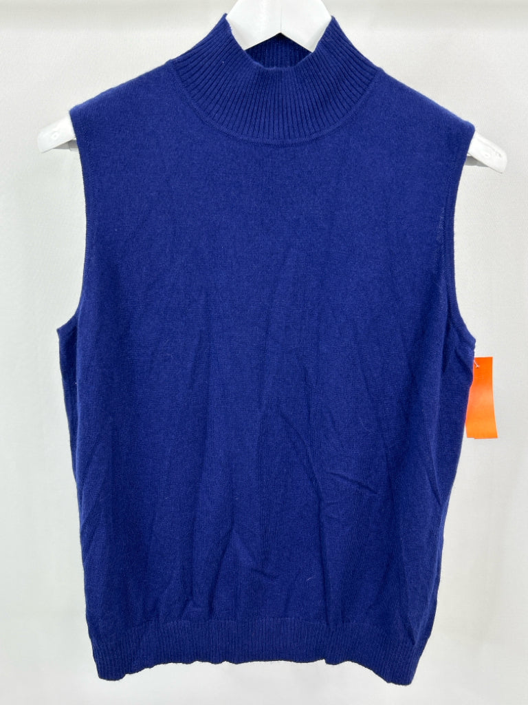 ST JOHN Women Size L Blue Sweater Vest