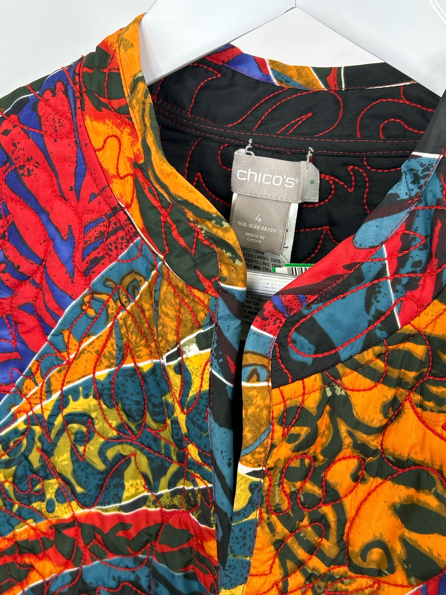 CHICO'S Size 20/22 Multi-Color Reversible Women Jacket