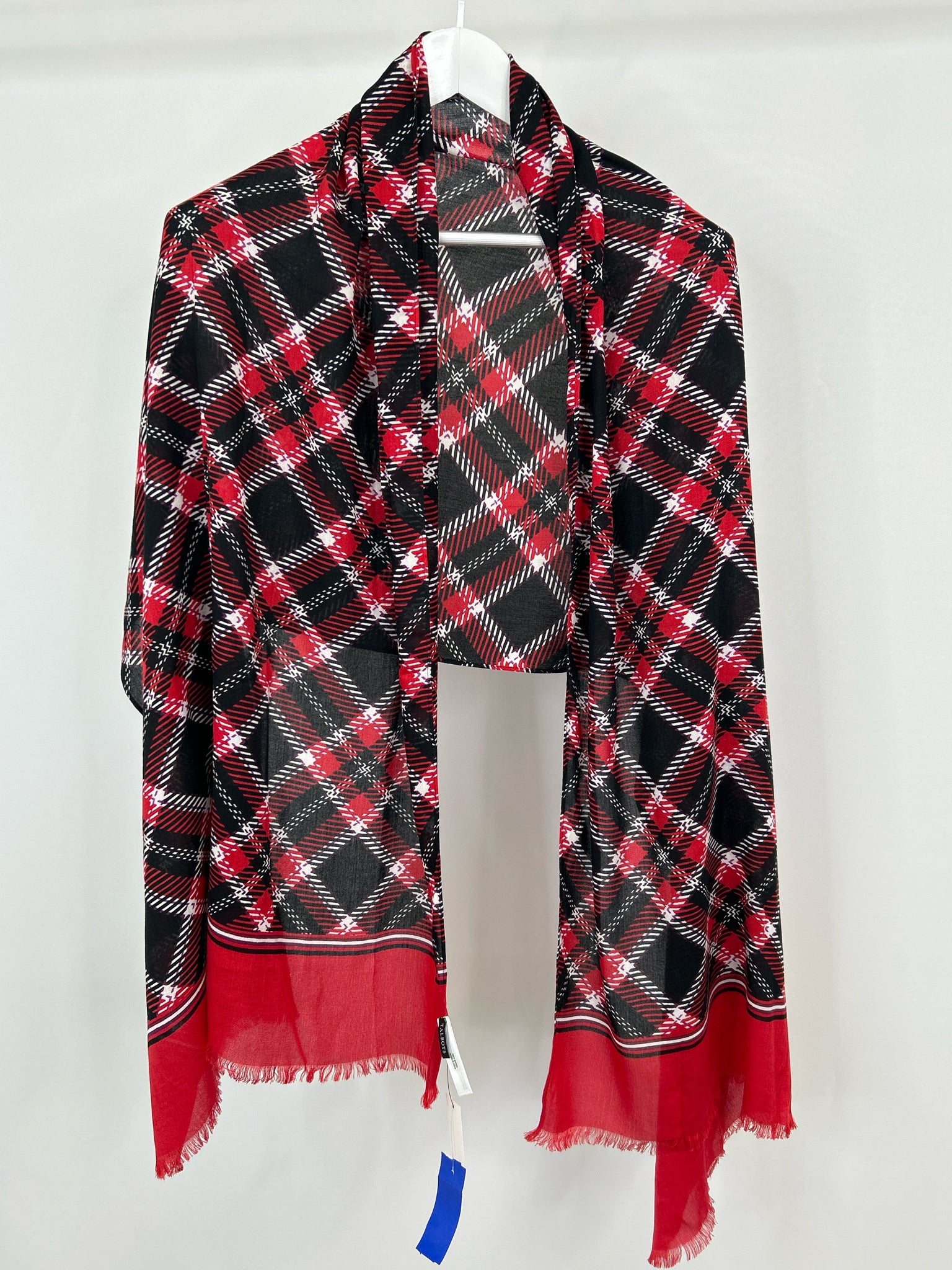 TALBOTS Size One Size Red and Black Women Scarf