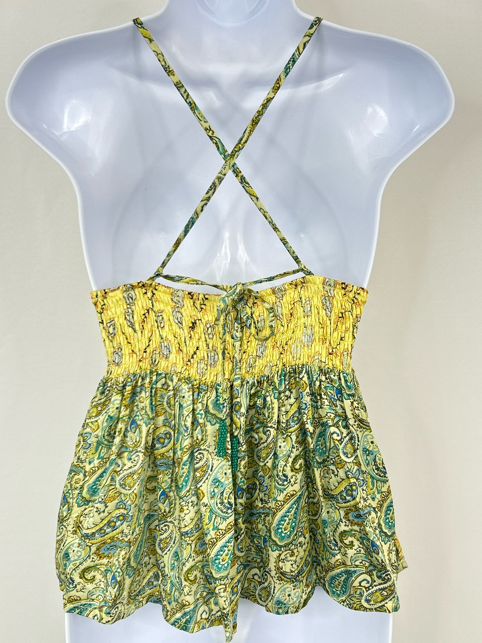 NEKANE NKN Size S Yellow Print Women Tank Top