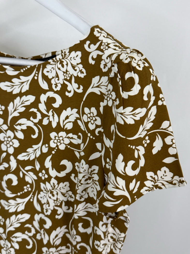 ANN TAYLOR FACTORY Size 12 Brown Print Women Dress